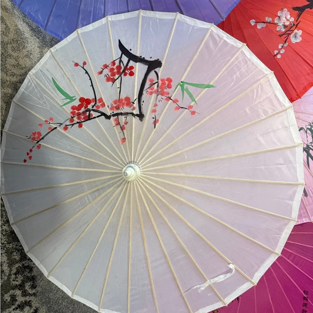 Nice Floral Decorative Japanese Photoshoot Sun Umbrellas - Multicolor Set of 10.